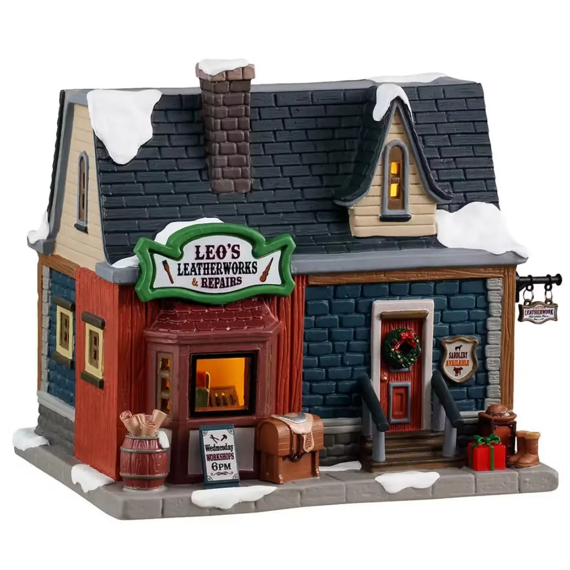 Lemax Vail Village Lighted Building: Leo's Leatherworks & Repairs #55328 1