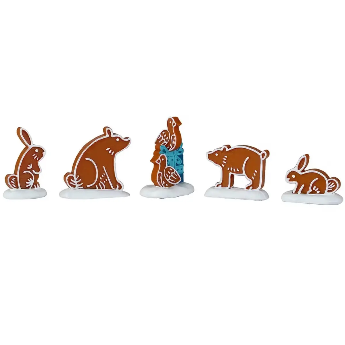 Lemax Sugar N Spice Figurines: Gingerbread Animals, Set Of 5 #42362 1