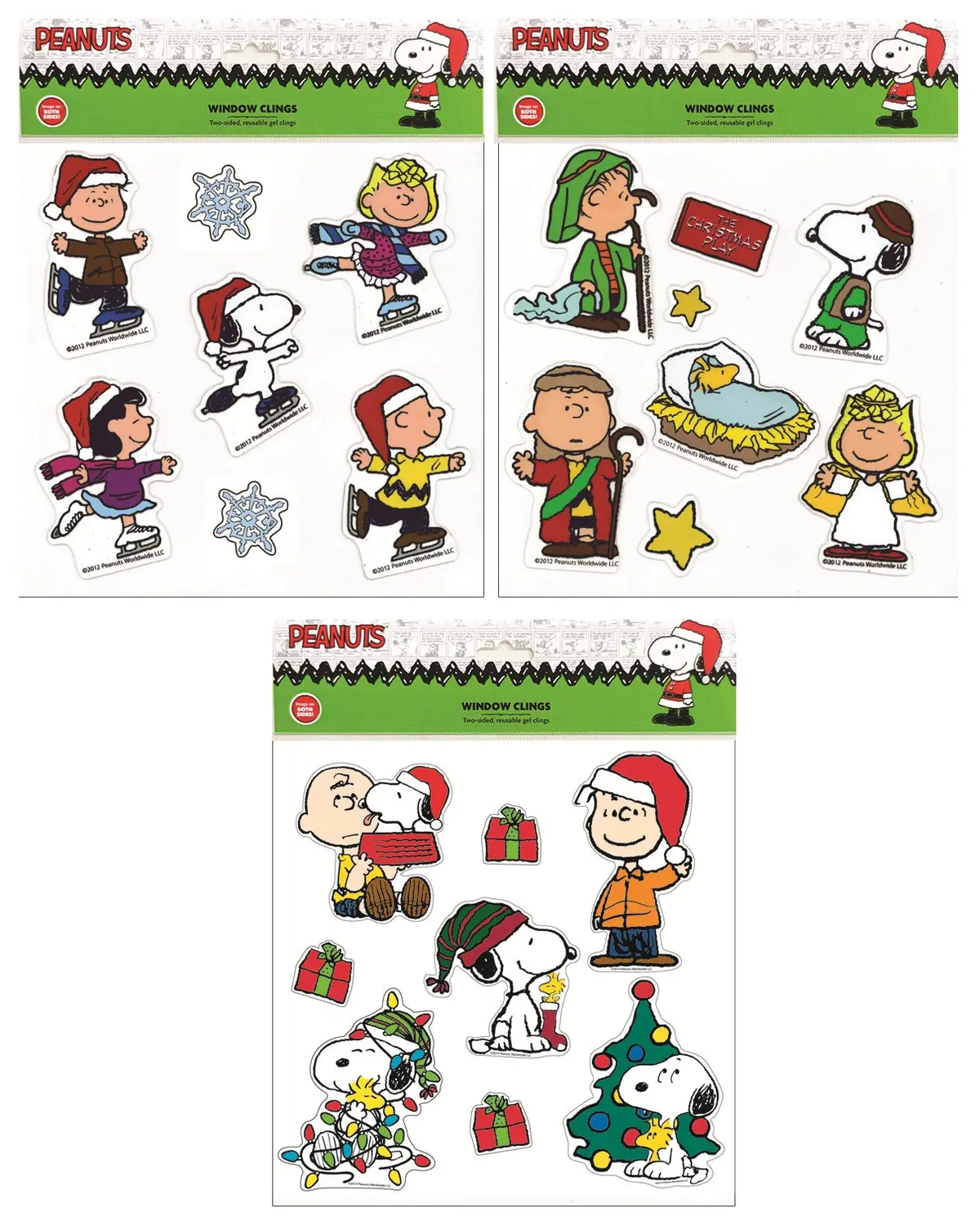 Reusable Peanuts® Christmas Window Clings 1