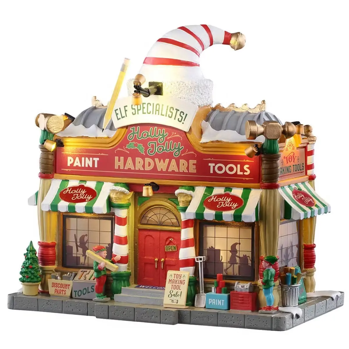 Lemax Santa's Wonderland Lighted Building: Holly Jolly Hardware #55321 1