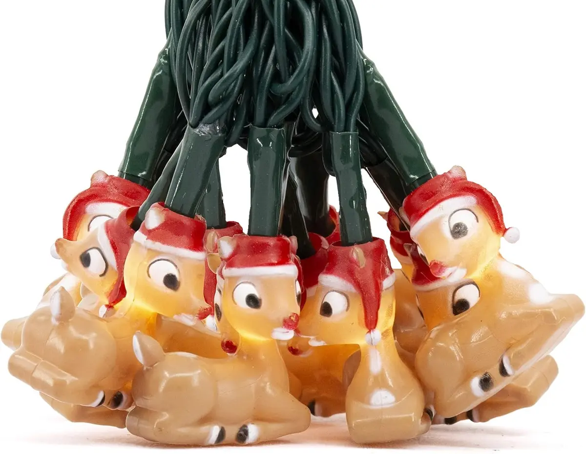 String Of 10 Battery-Operated Led Rudolph Lights 1