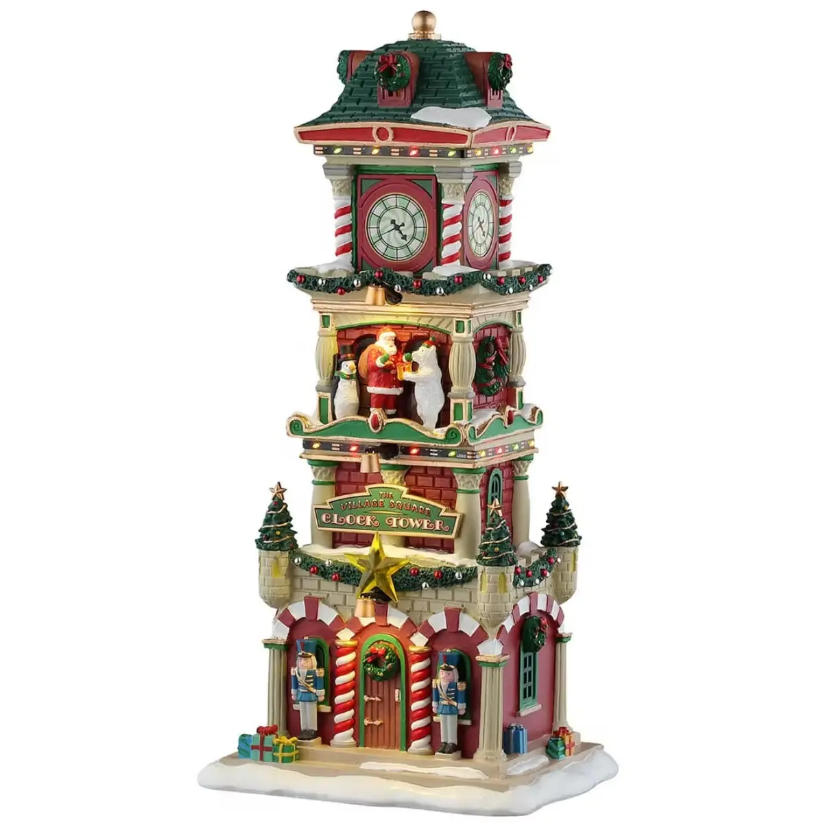 Lemax Santa's Wonderland Lighted Building: The Village Square Clock Tower #55320 1