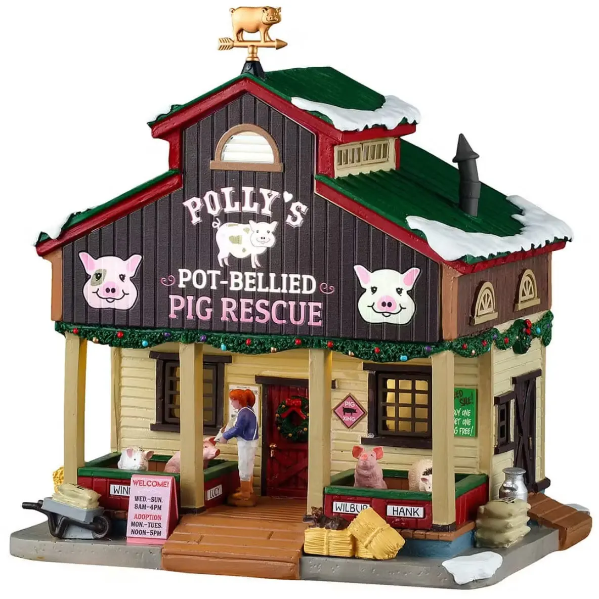 Lemax Harvest Crossing Lighted Building: Polly's Pot-Bellied Pig Rescue #55323 1