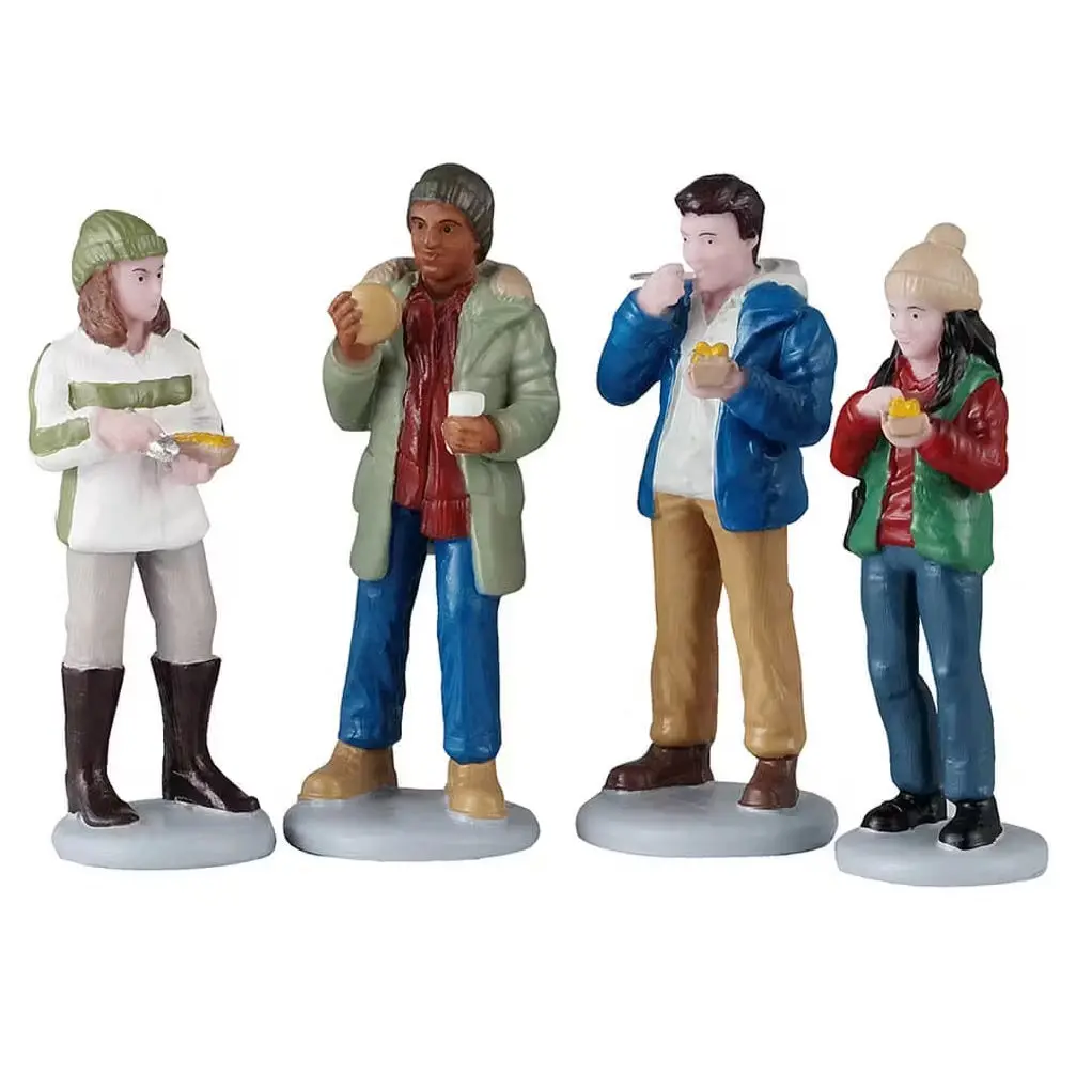 Lemax General Collectible Figurines: Food Truck Patrons, Set Of 4 #52530 1