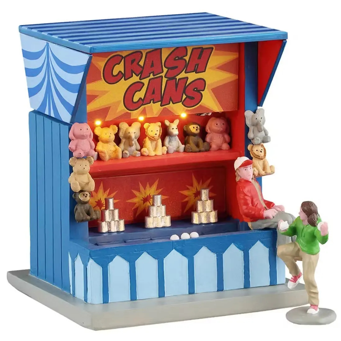 Lemax Carnival Table Accent: Crash Cans Game, Set Of 2 #54460 1