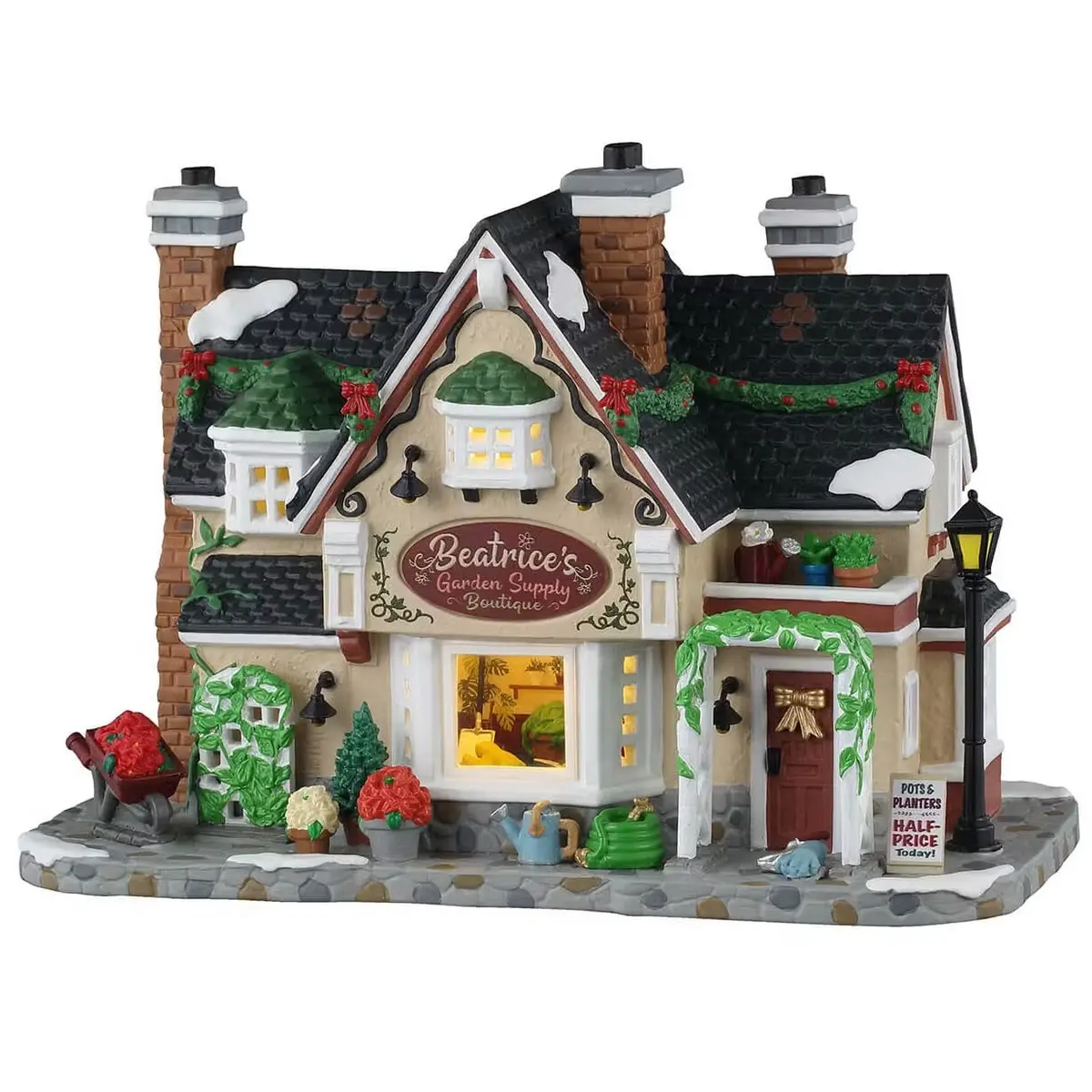 Lemax Caddington Village Lighted Building: Beatrice's Garden Supply Boutique #55346 1