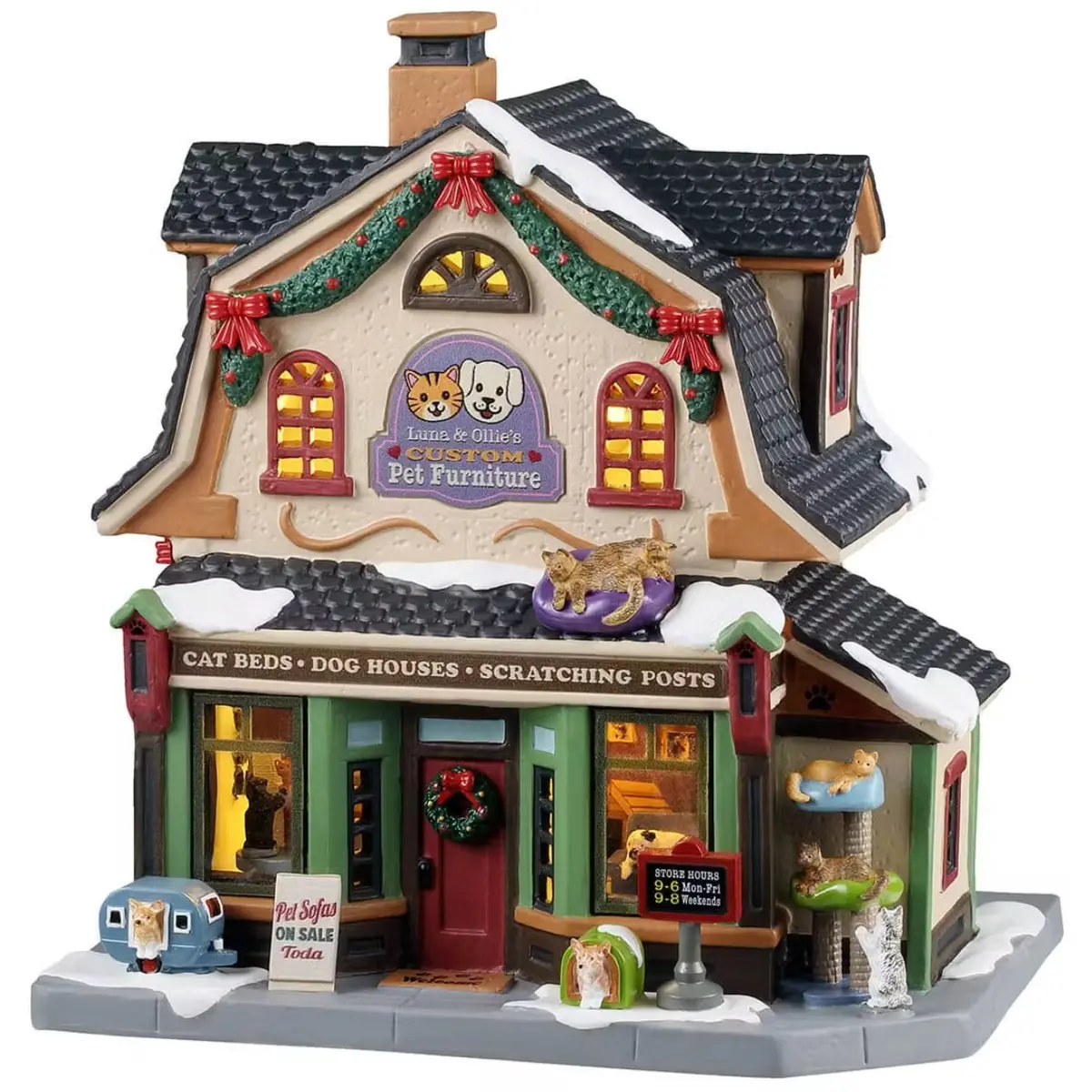 Lemax Caddington Village Lighted Building: Luna & Ollie's Custom Pet Furniture #55342 1
