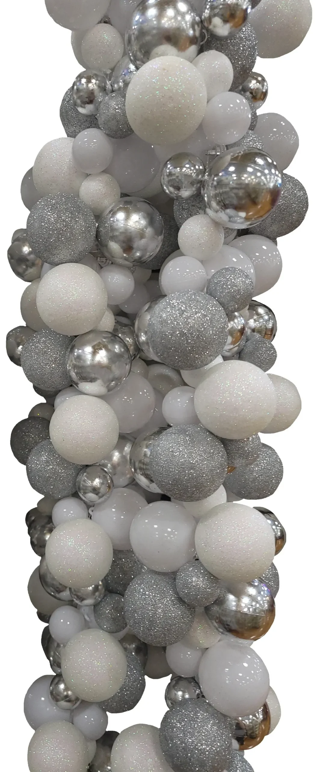 6' Silver & White Braided Bead Garland 1