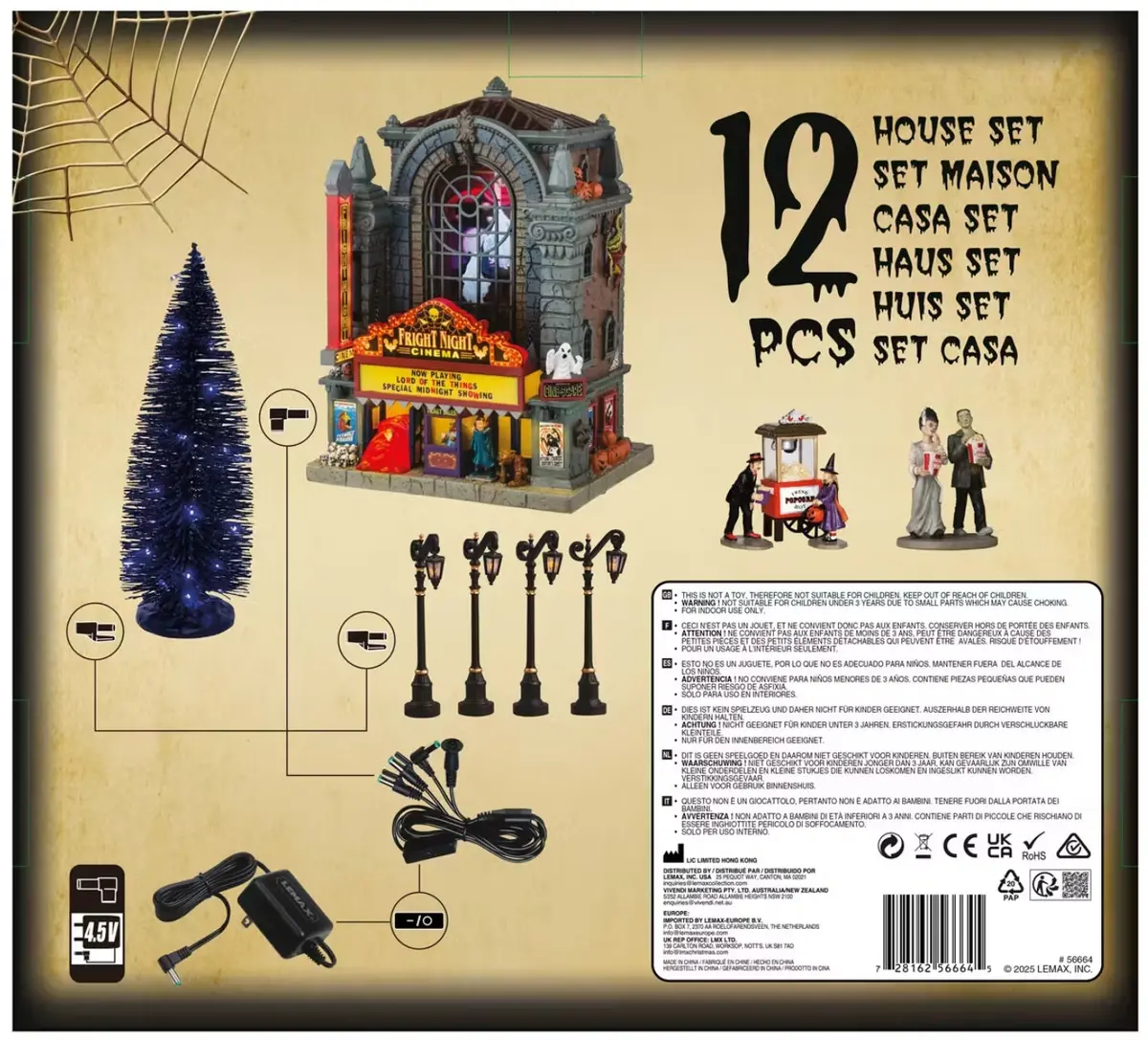 Lemax Spooky Town Fright Night Cinema Set #56664 2