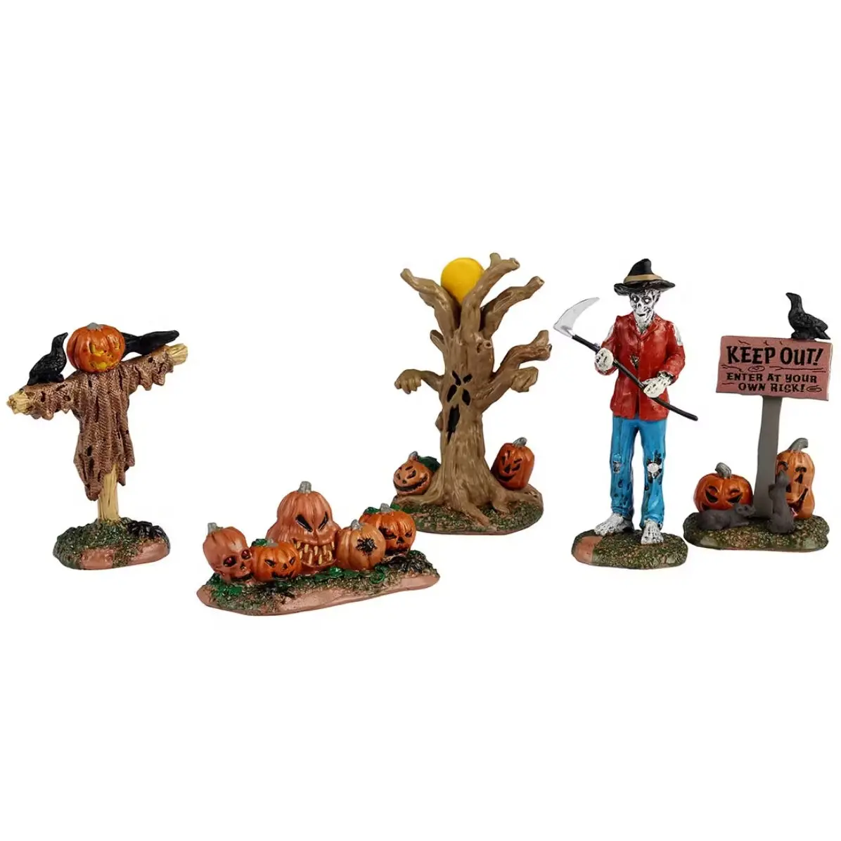 Lemax Spooky Town Creepy Pumpkin Patch, Set Of 5 #52513 1