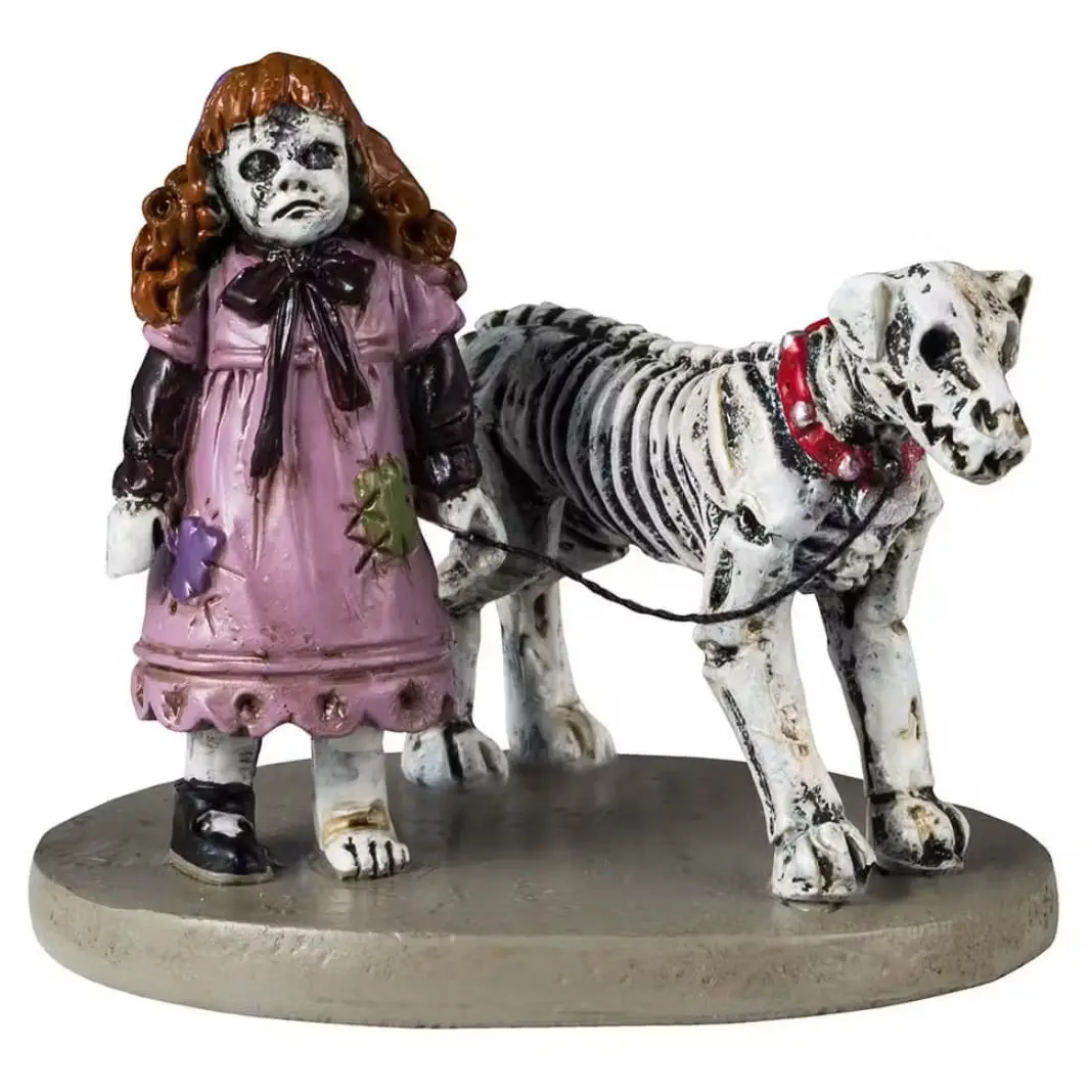 Lemax Spooky Town Creepy Doll & Dog #42340 1