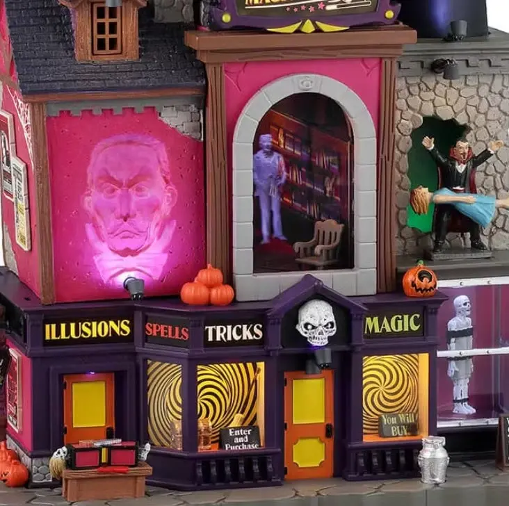 Lemax Spooky Town Smoke & Mirrors Magic Shop #45218 2