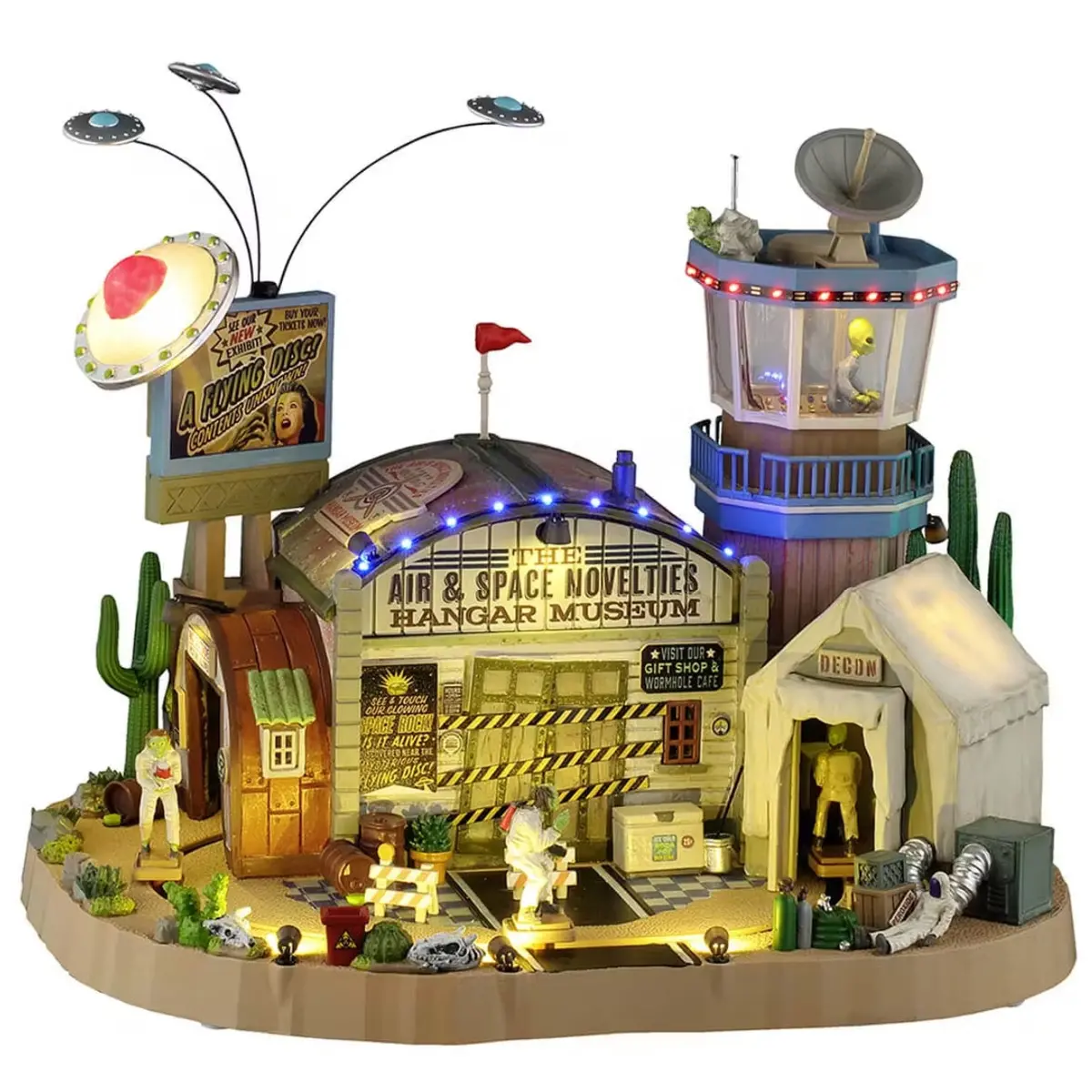 Lemax Spooky Town The Air & Space Novelties Hangar Museum #55301 1
