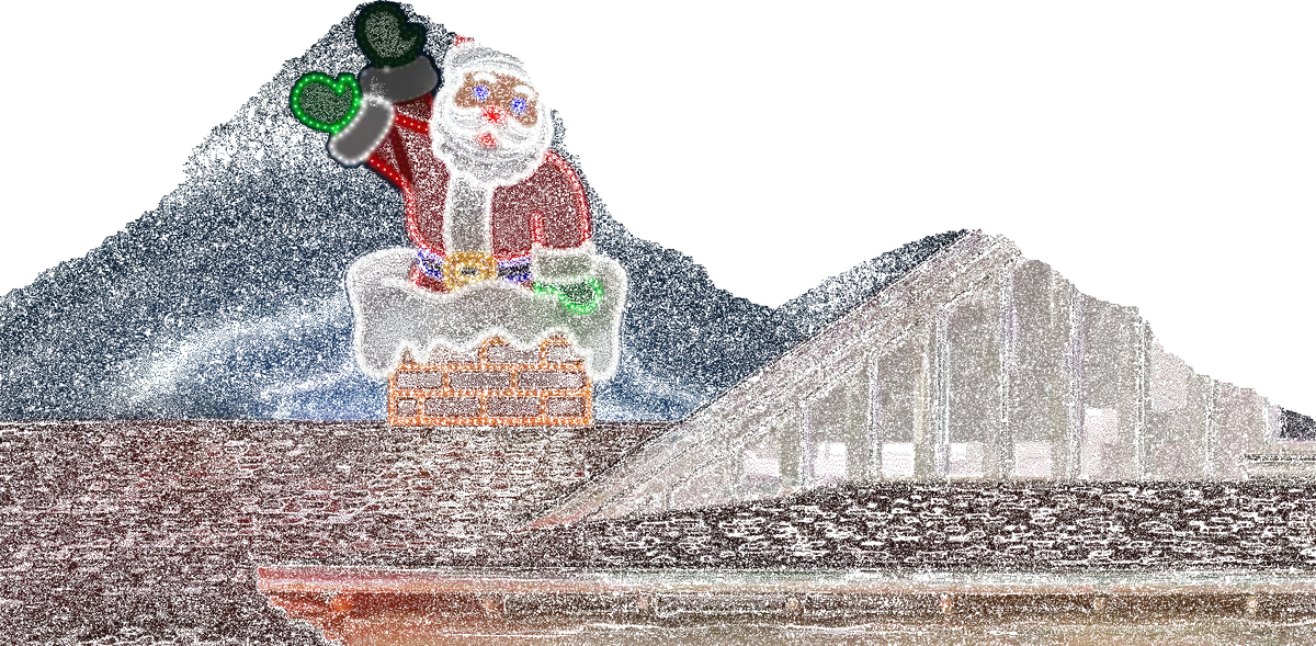 4' Hi-Vibrant Led Jumbo Santa In Chimney Decoration 1