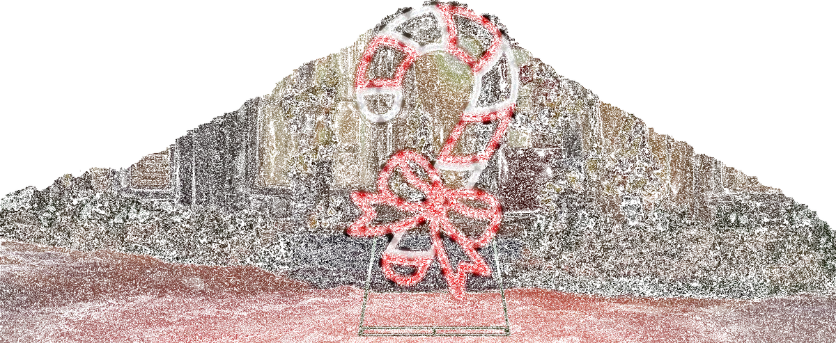 Hi-Vibrant Led Candy Cane With Bow Christmas Decoration 1