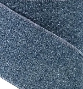 10 Yards Of Smoke Blue Fine Glitter On Royal Burlap Ribbon 2