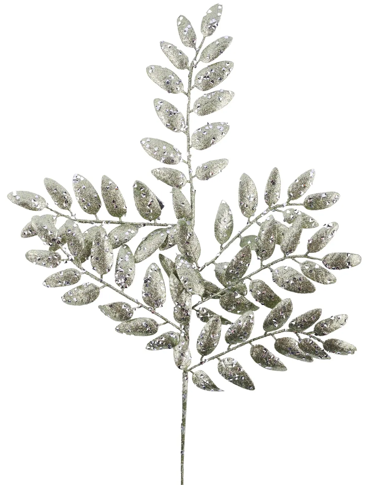 21" Dark Sage Green Glitter Honey Locust Spray 1
