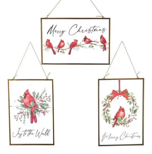 Glass Christmas Cardinal Ornament 1