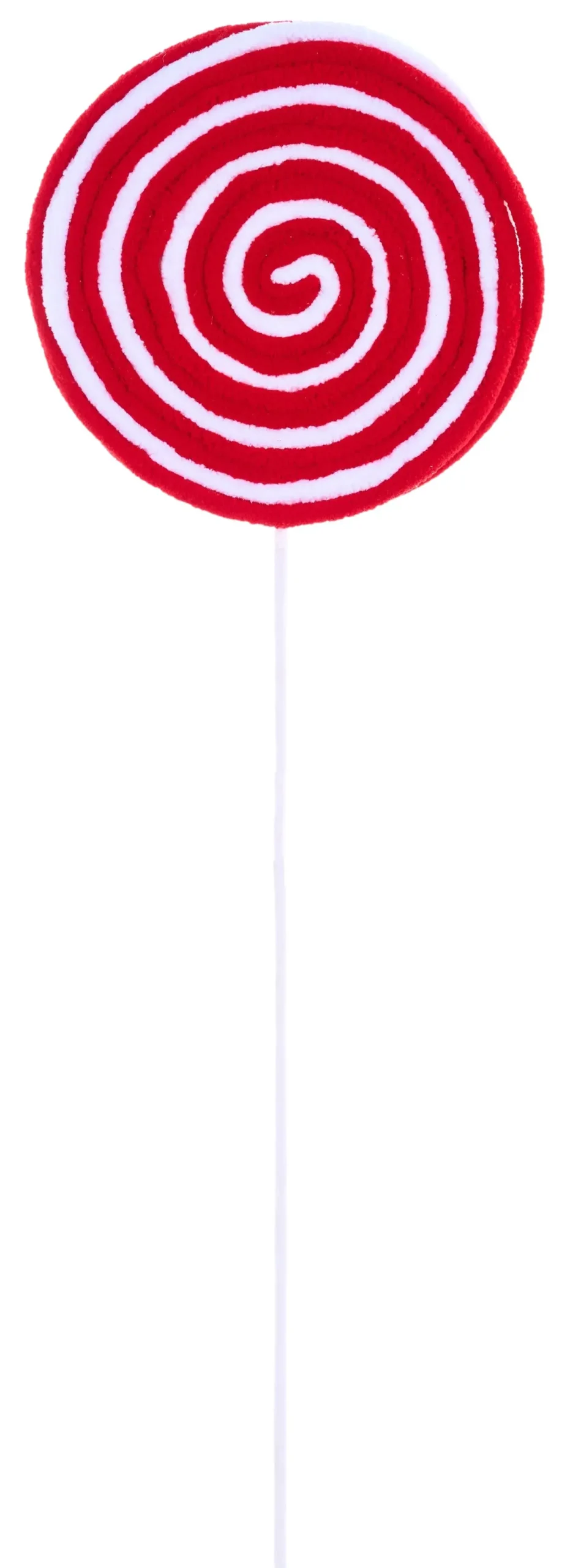 20" Yarn Swirl Peppermint Lollipop Pick Spray 1