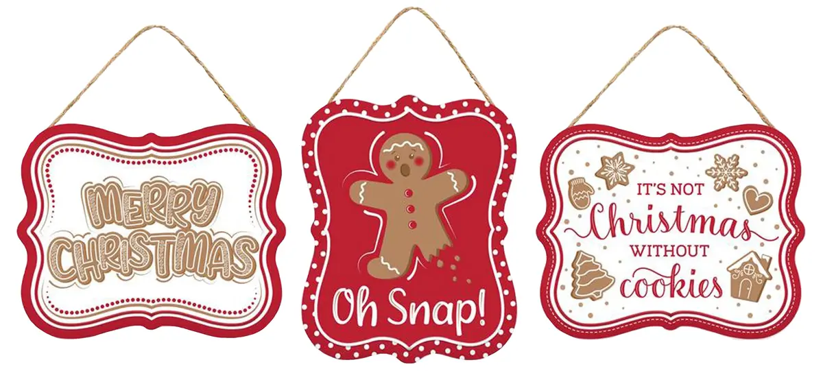 4" Embossed Gingerbread Sign Ornament 1