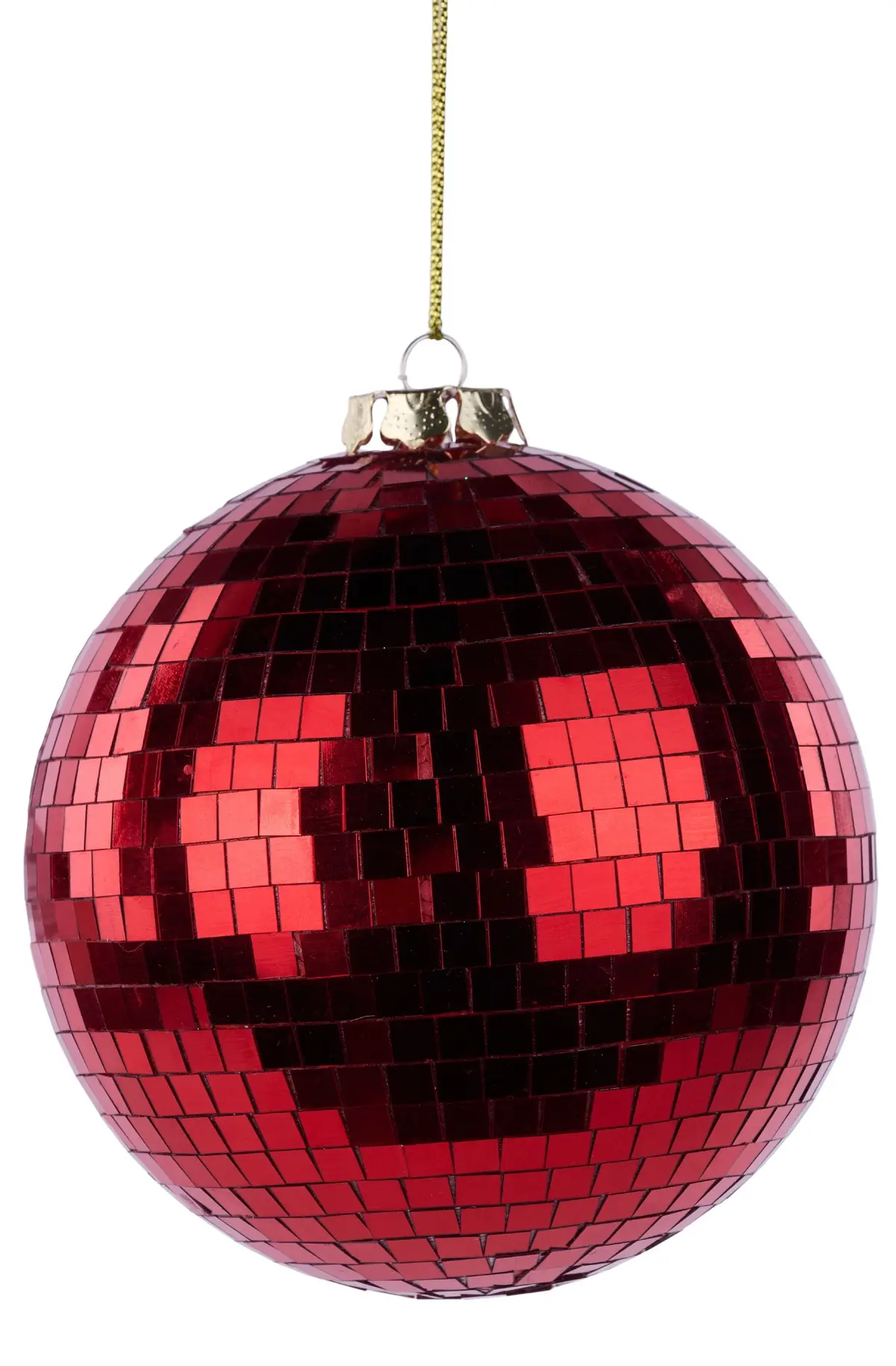 100Mm Red Mirror Ball Ornament 1