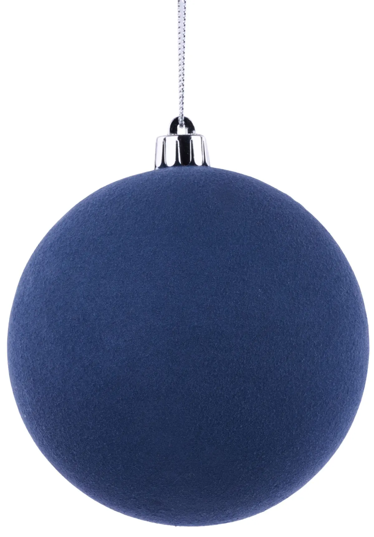 100Mm Smooth Flocked Smoke Blue Ornament 1