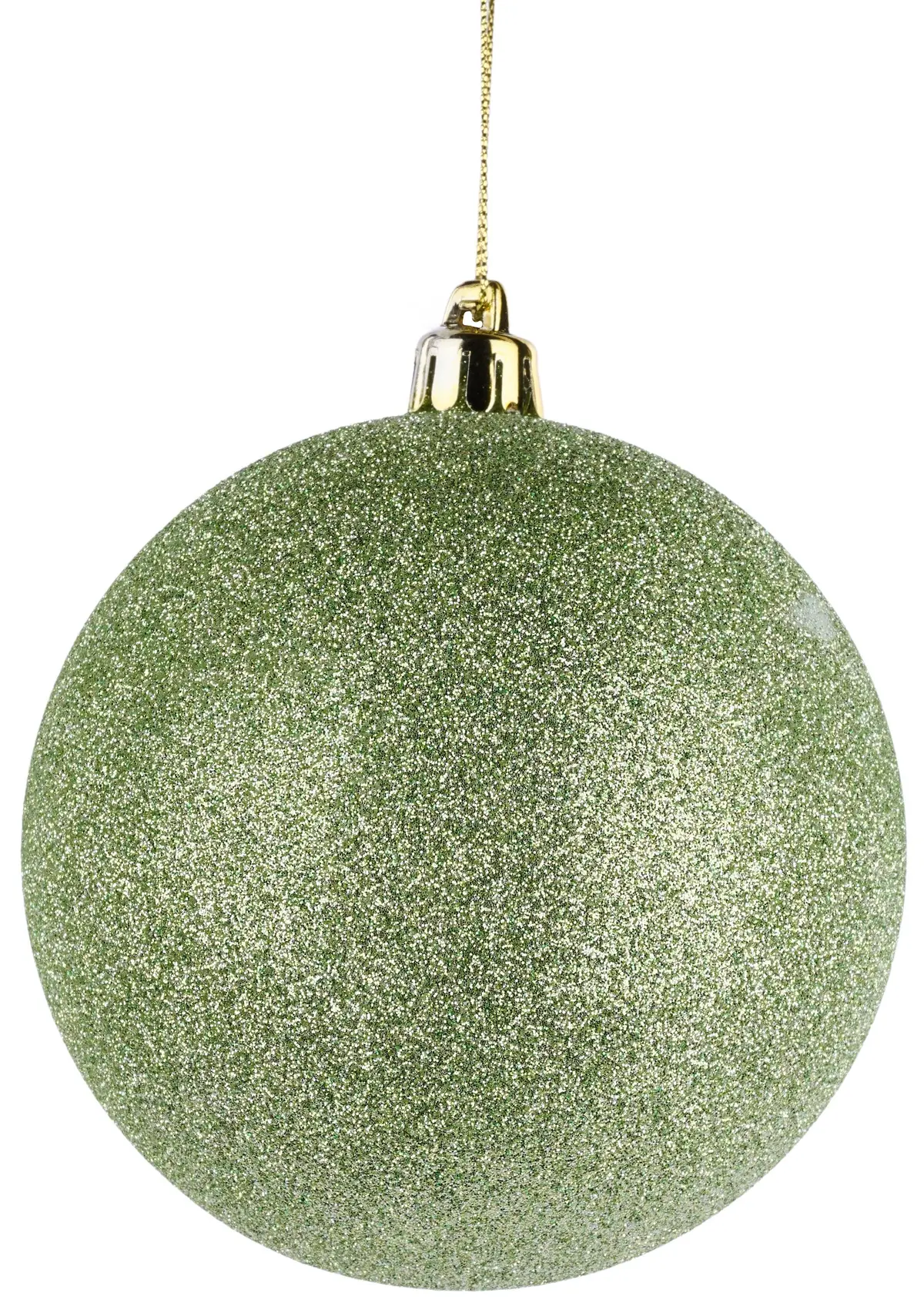 100Mm Sage Green Glitter Ball Ornament 1