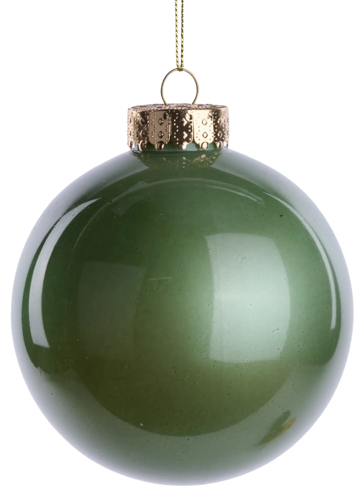 100Mm Sage Green Lacquer Glass-Look Ornament 1
