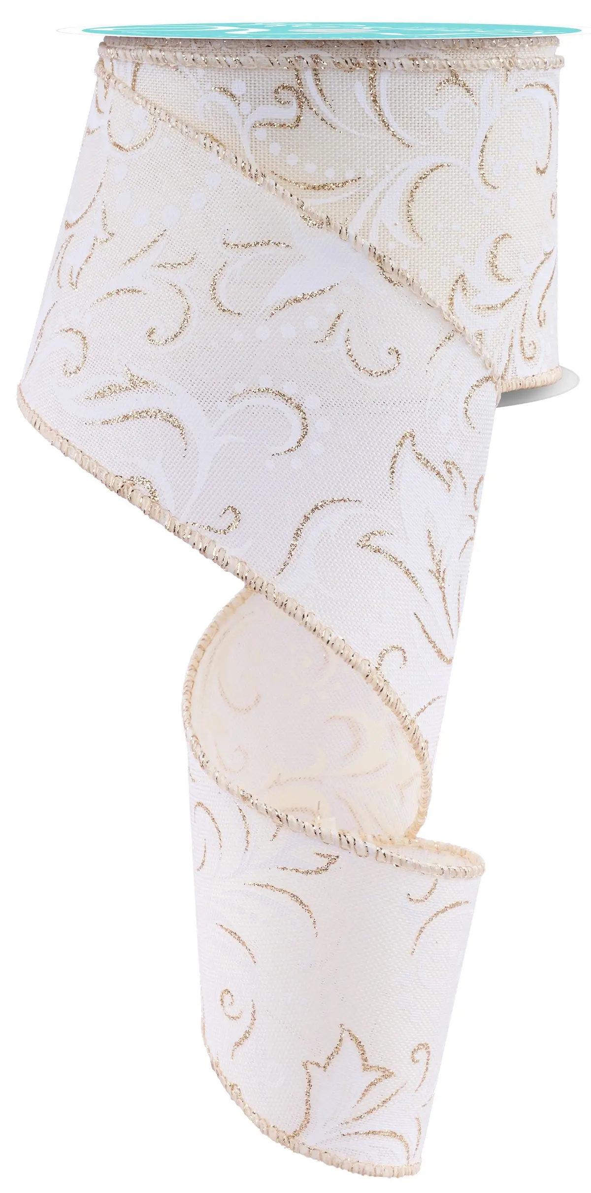 10 Yards Of Leaf Filigree Ribbon With Wired Edges 1