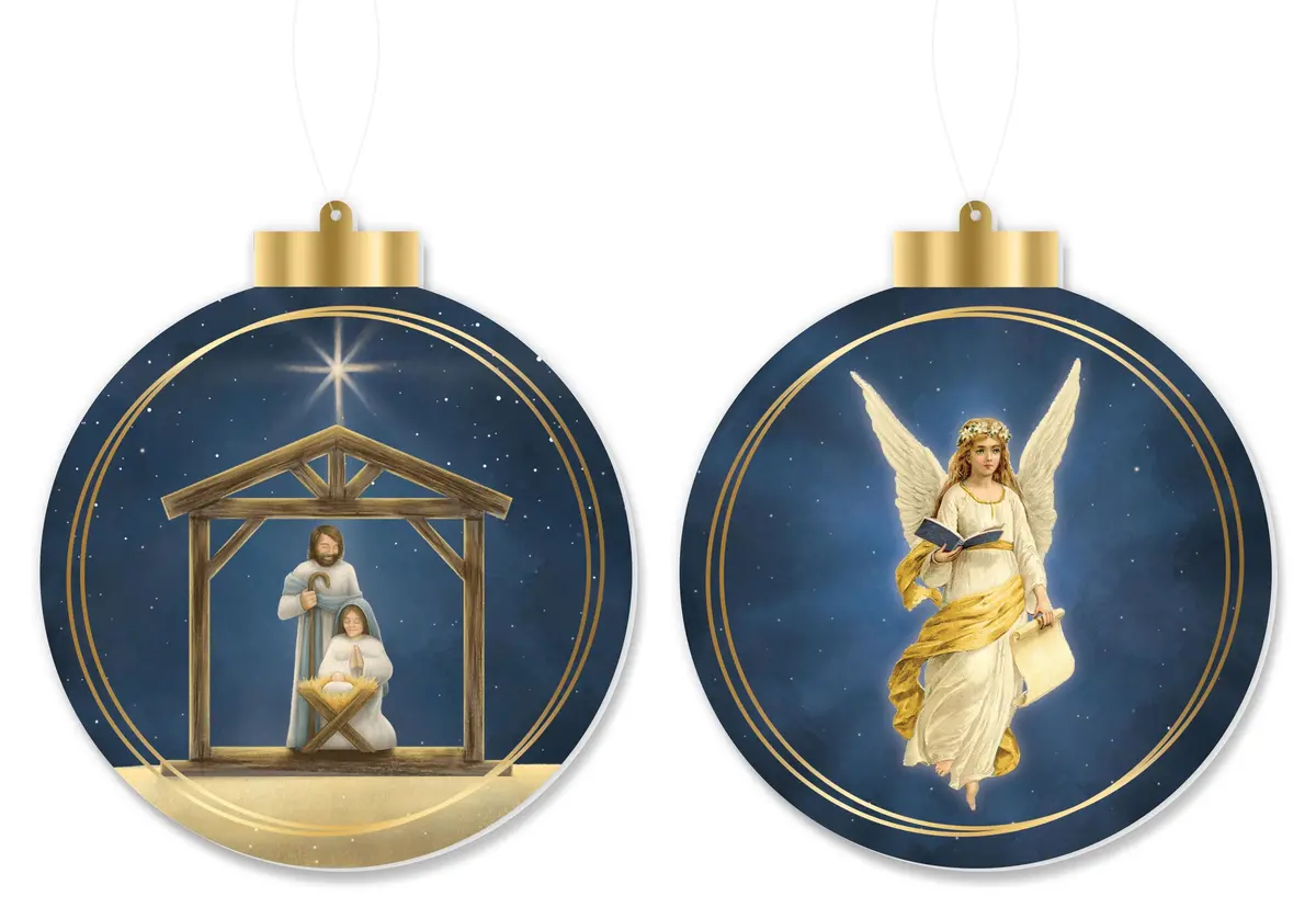 5.5" Double-Sided Vintage Nativity Ornament 1