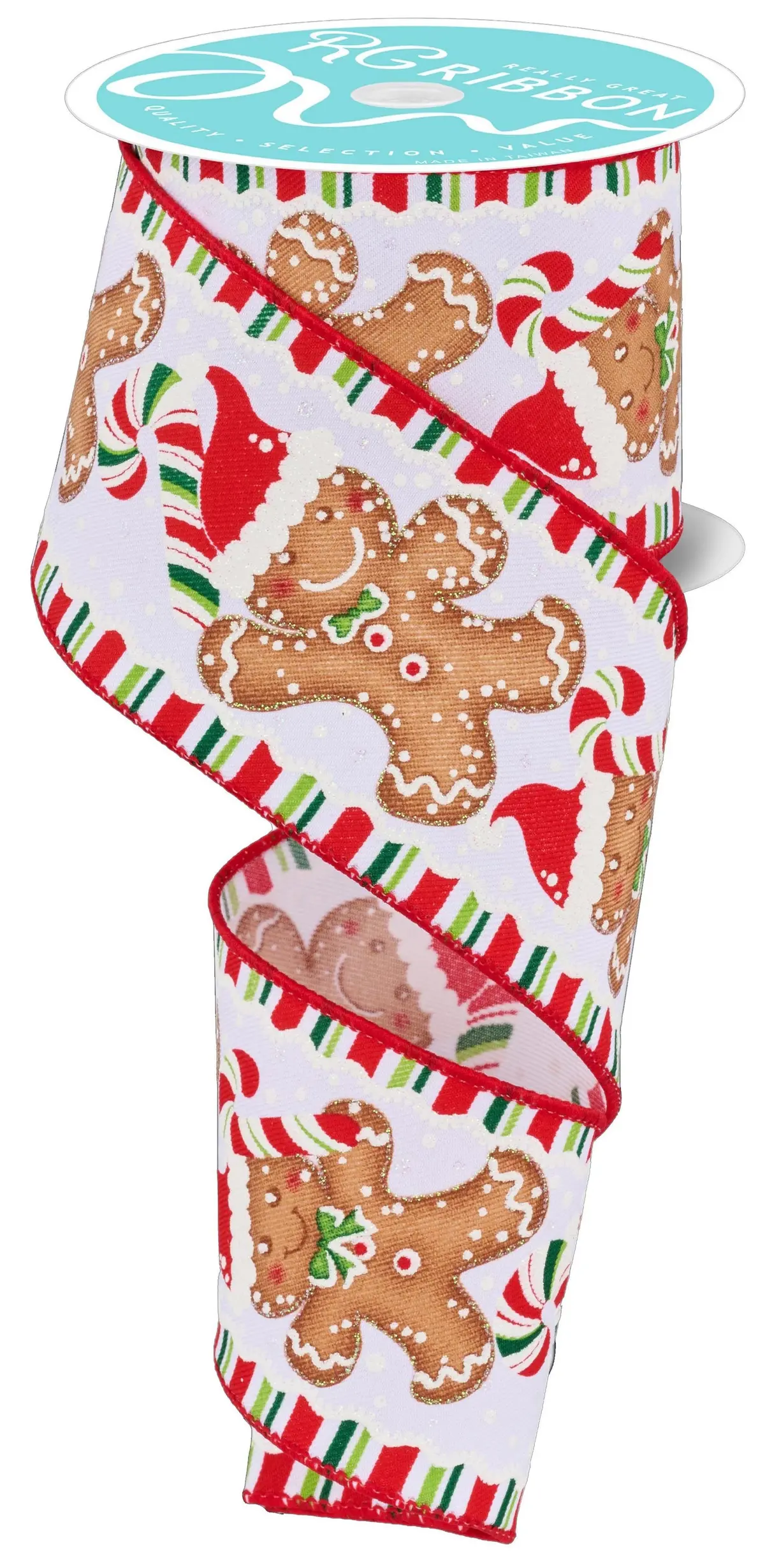 10 Yards Of Peppermint Gingerbread Ribbon 1