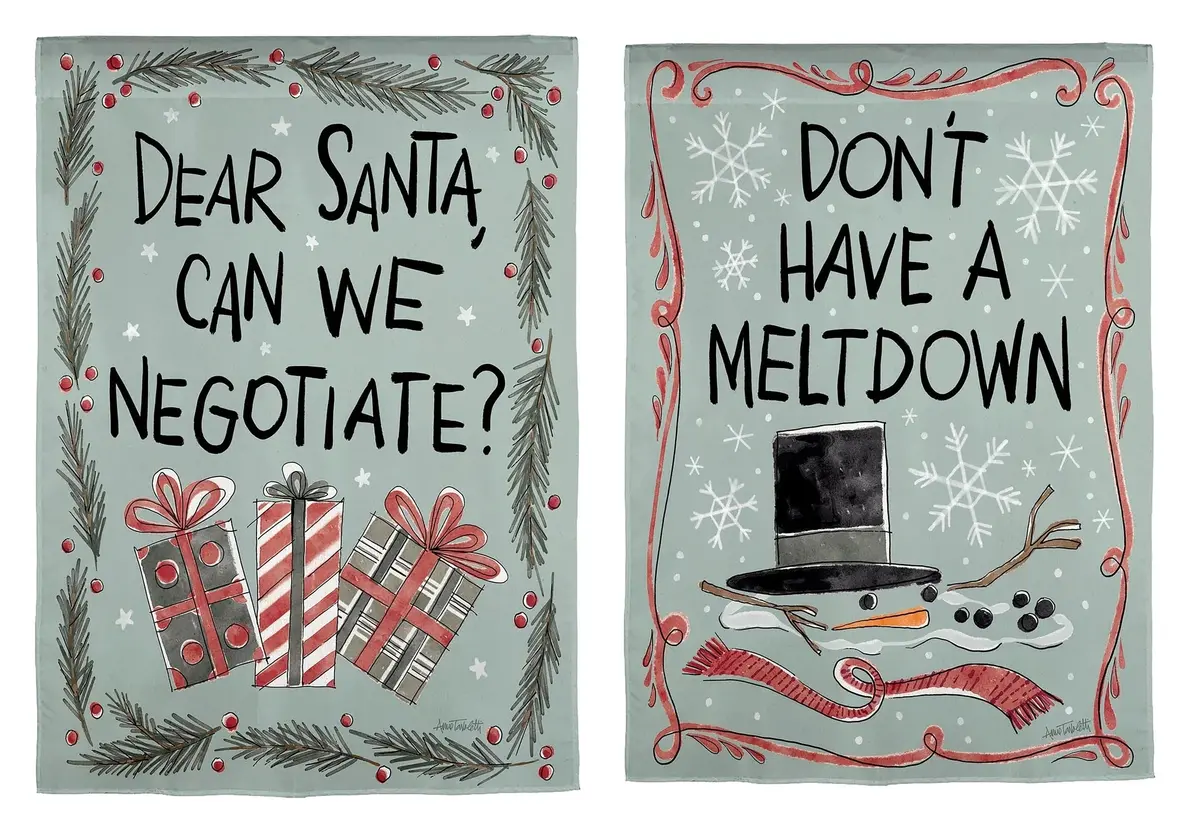 Holiday Fun Reversible Suede Garden Flag 1