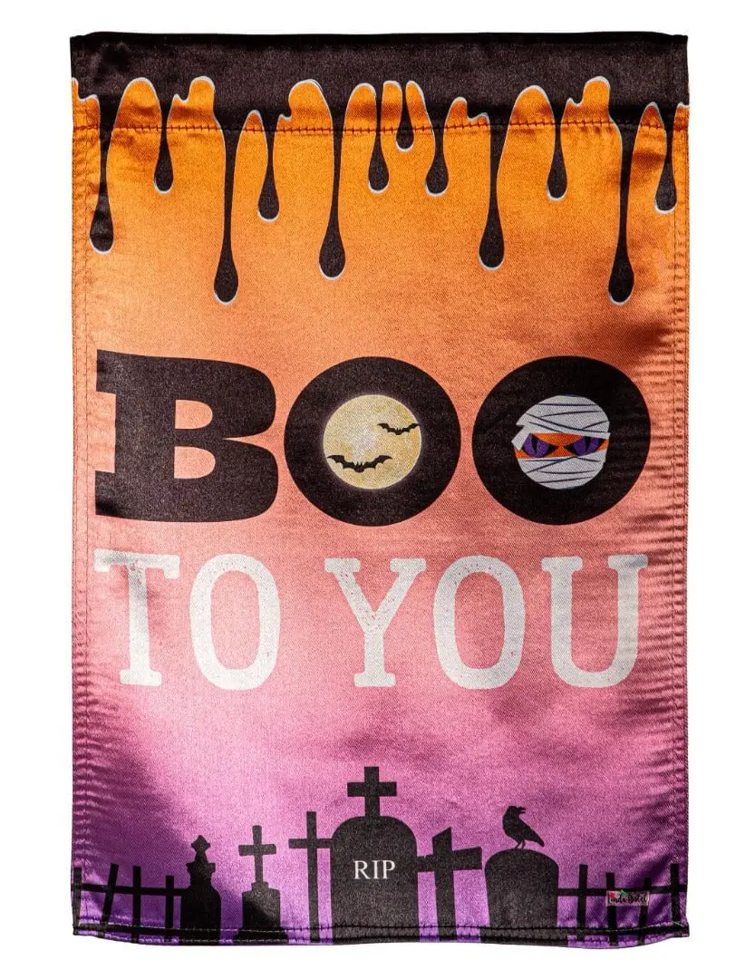 Boo To You Lustre Garden Flag 1