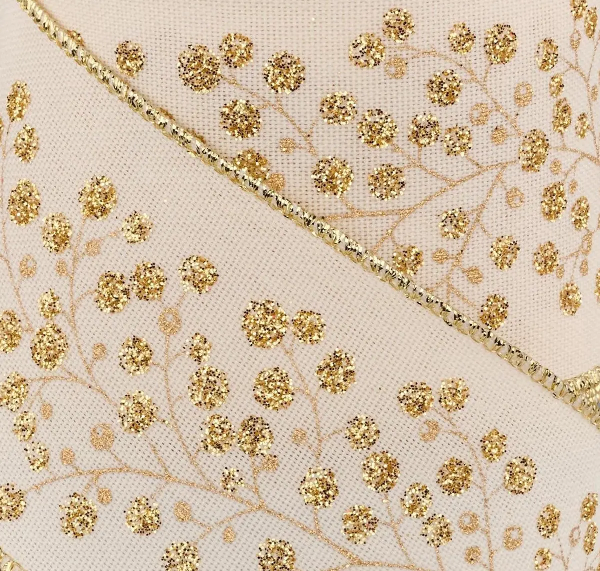 10 Yards Of Gold Snowberry Ribbon 2