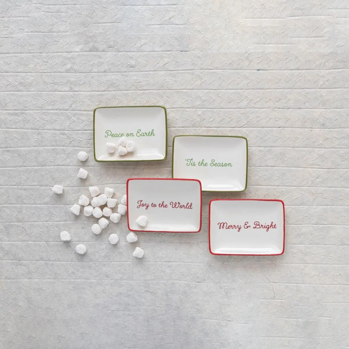 Stoneware Trinket Dish With Holiday Words 2