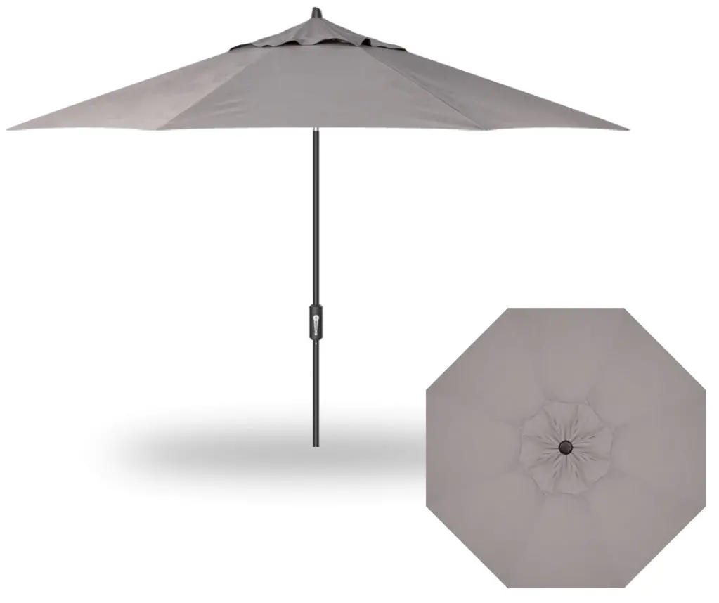 11' Flex Auto Tilt Market Black Frame Boulder Canopy Umbrella Thin Pole 1