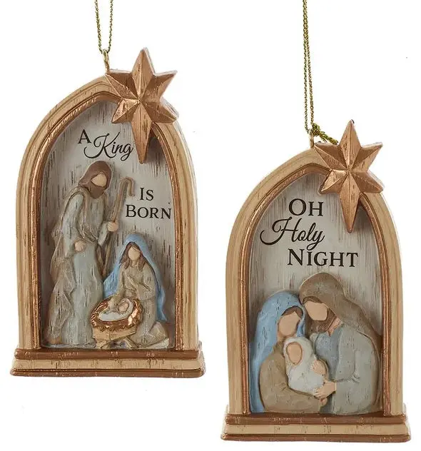 3.75" Window Arch Shaped Nativity Ornament 1
