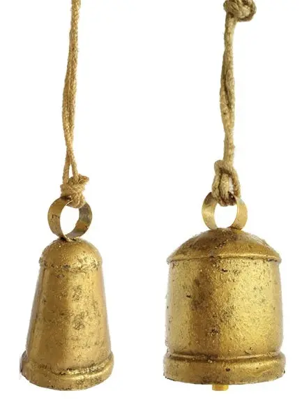 4" Antique Brass Metal Bell Ornament 1