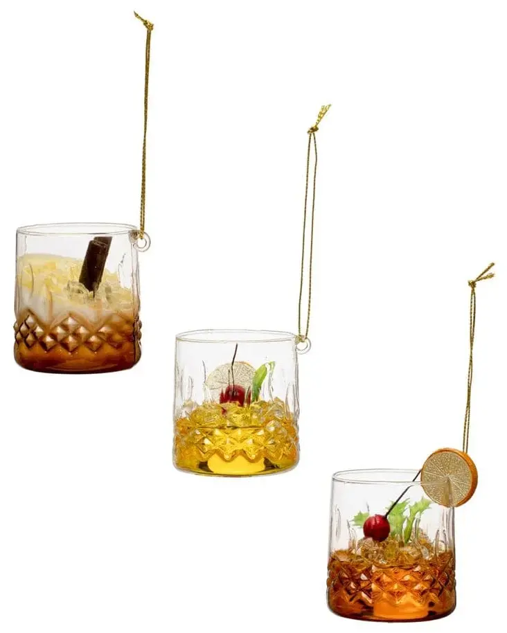 Low Ball Glass Cocktail Ornament 1