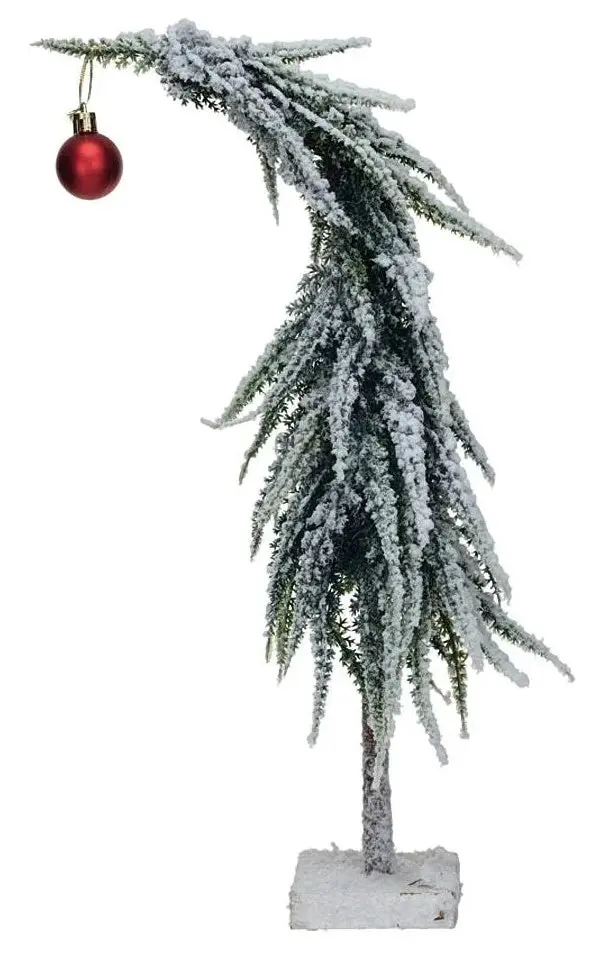 8" Drooping Faux Evergreen Tree Tabletop Decoration 1