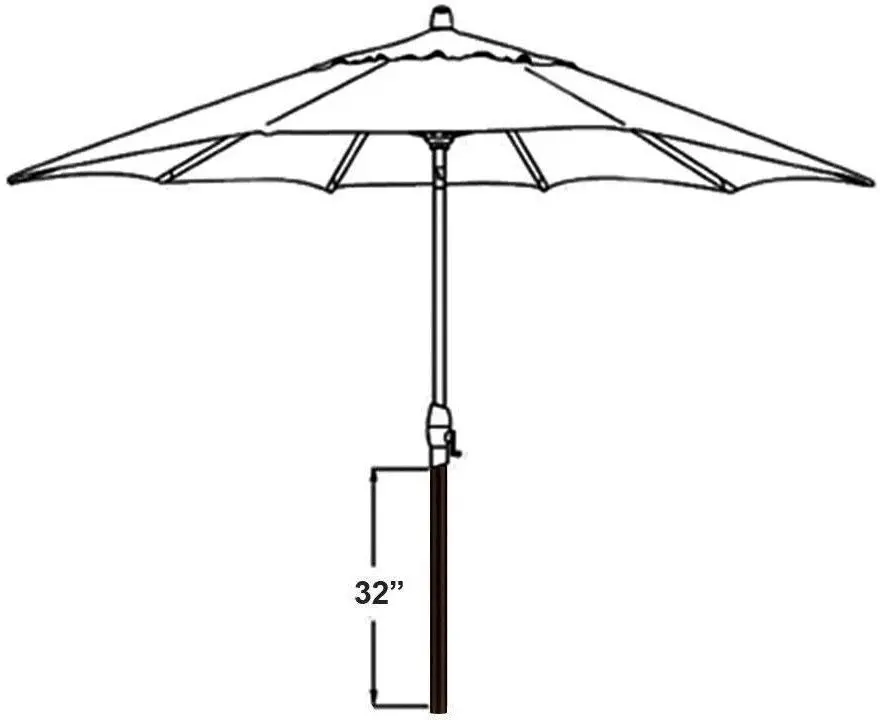 Treasure Garden 32" Bottom Umbrella Pole Replacements 1