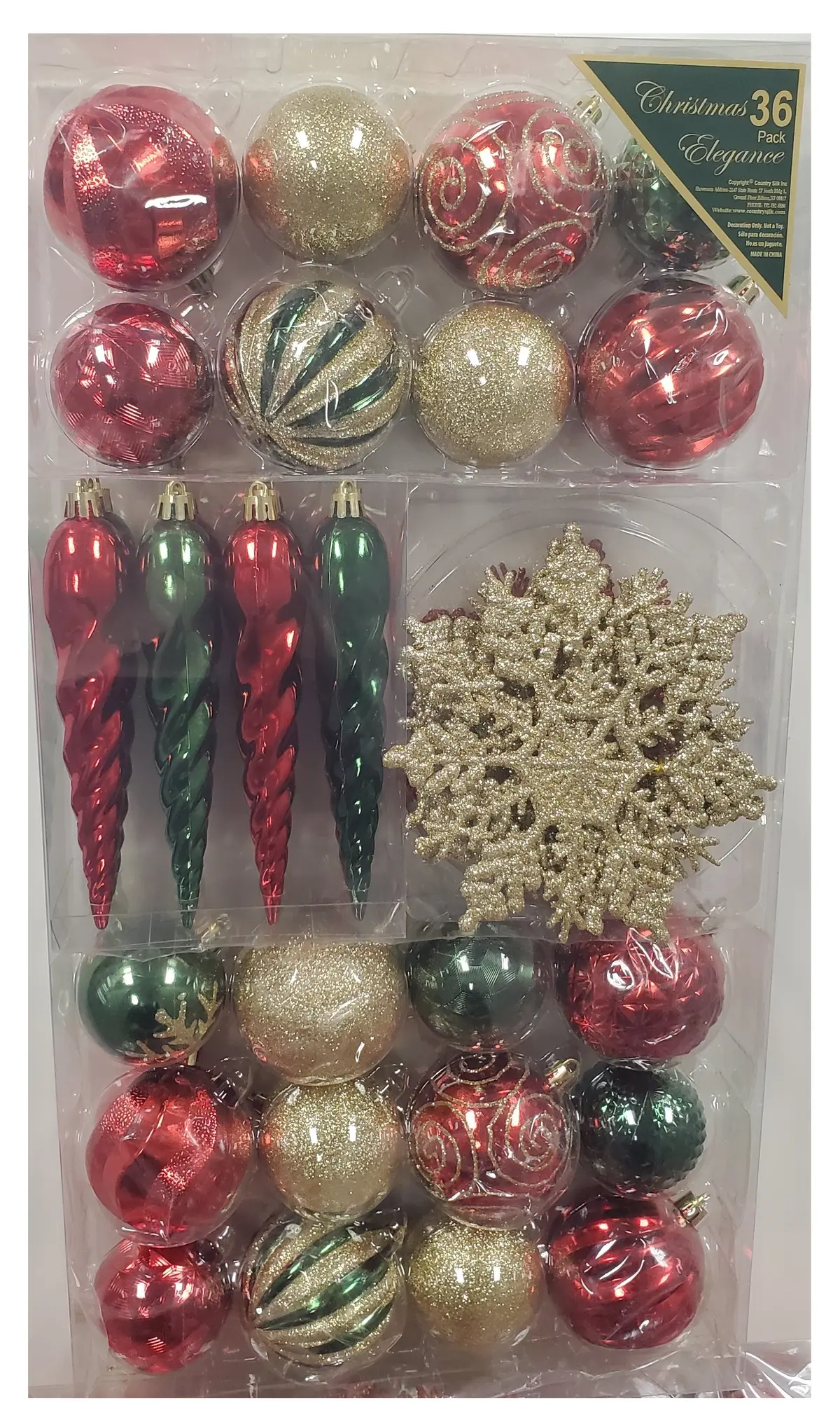 Set Of 36 Unbreakable Christmas Ornaments 1