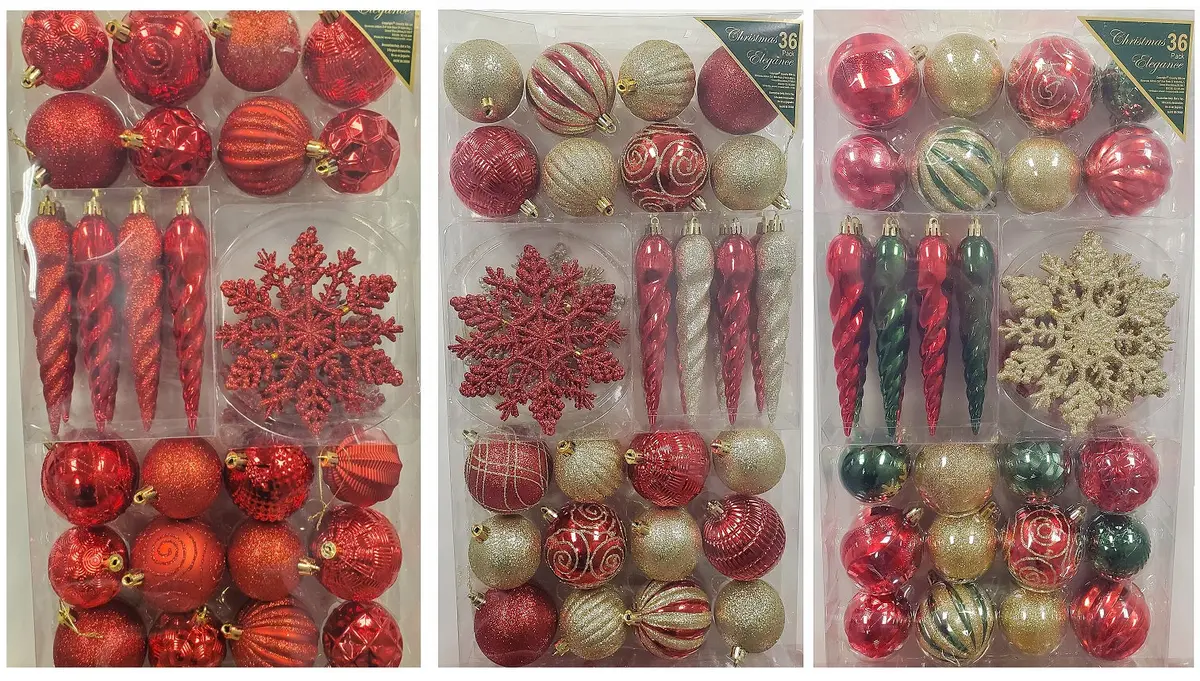 Set Of 36 Unbreakable Christmas Ornaments 2