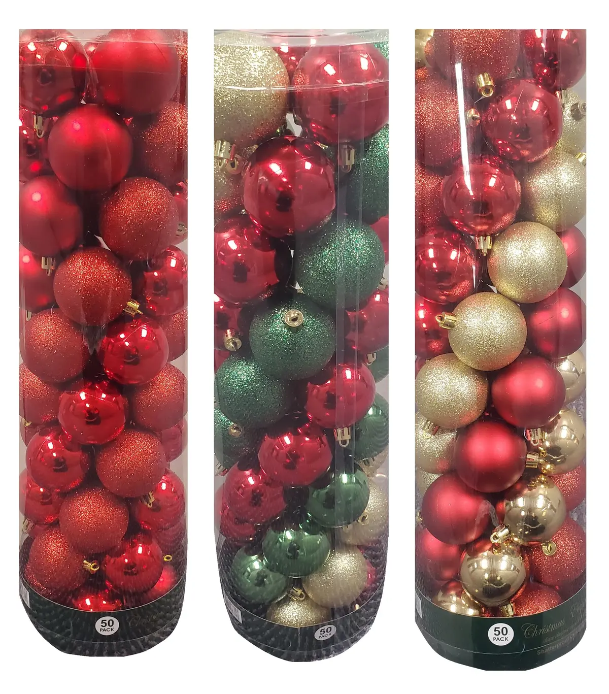 Pack Of 50 Unbreakable 60Mm Christmas Ornaments 1