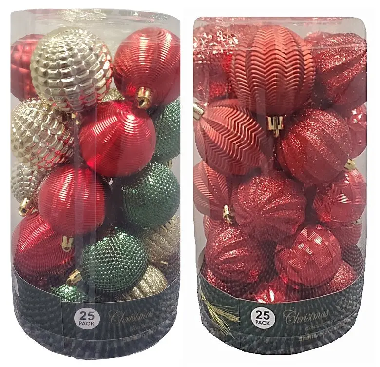 Pack Of 25 Unbreakable 60Mm Holiday Ornaments 1