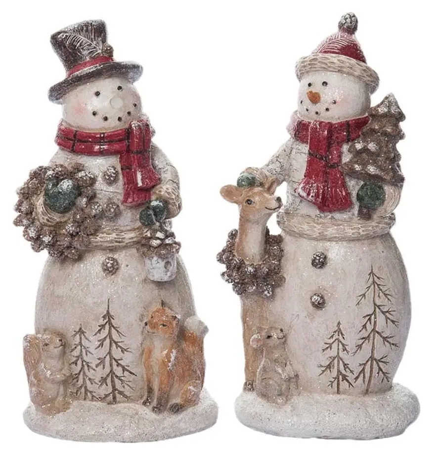 12" Resin Forest Snowman Figure 1