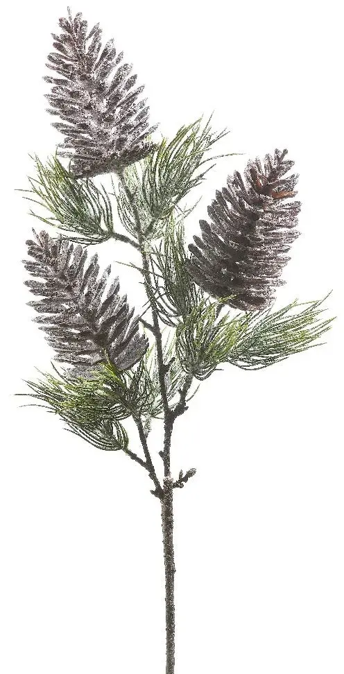 31" Season's Frost Pine Cone And Pine Spray Stem 1