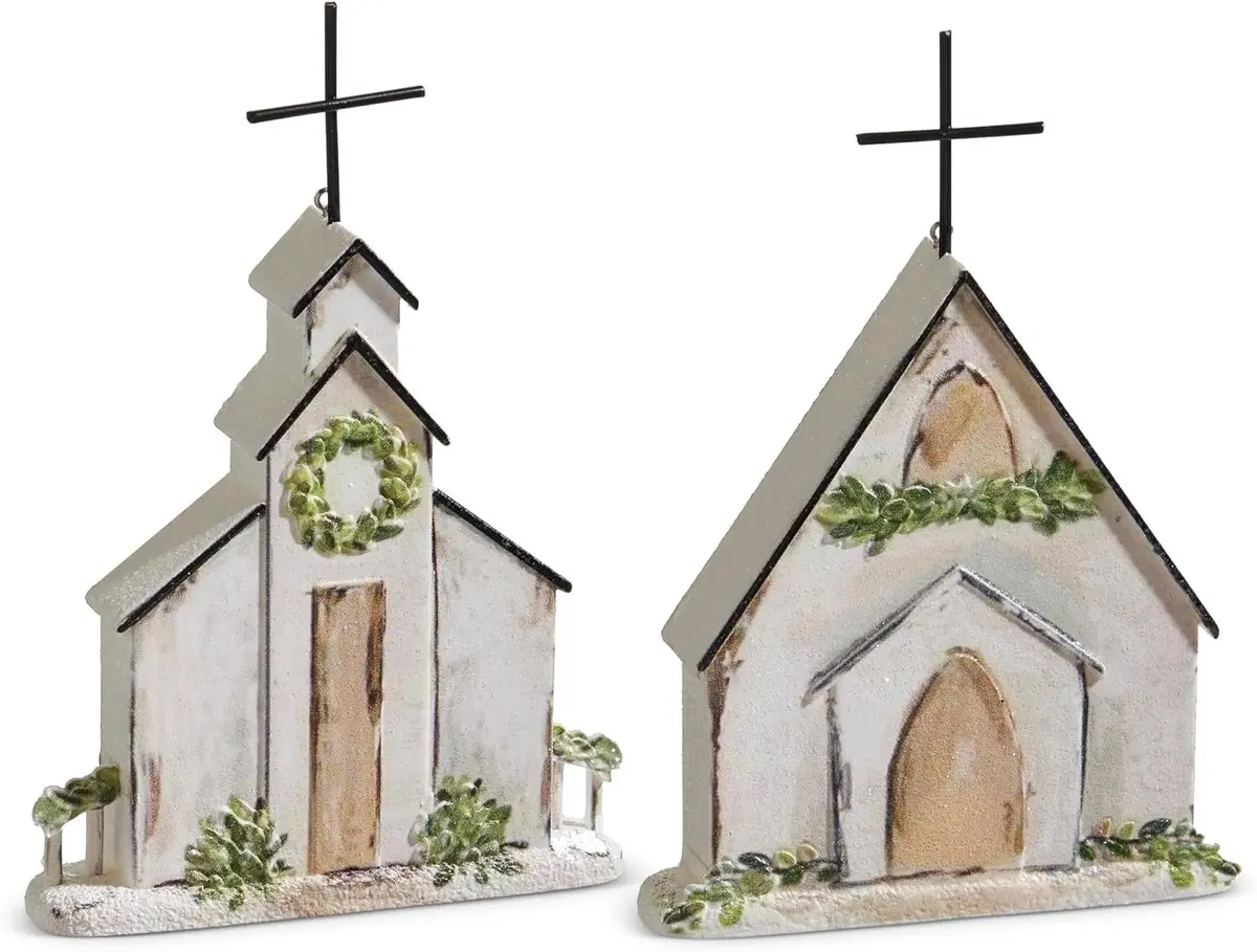 6" Good Tidings Church Ornament 1
