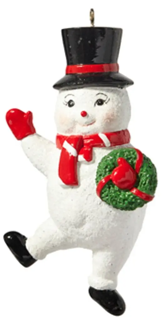 5.5" Glittered Snowman Christmas Ornament 2