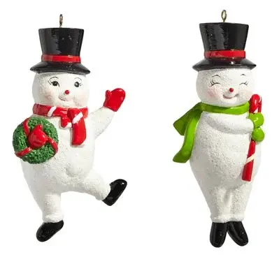 5.5" Glittered Snowman Christmas Ornament 1